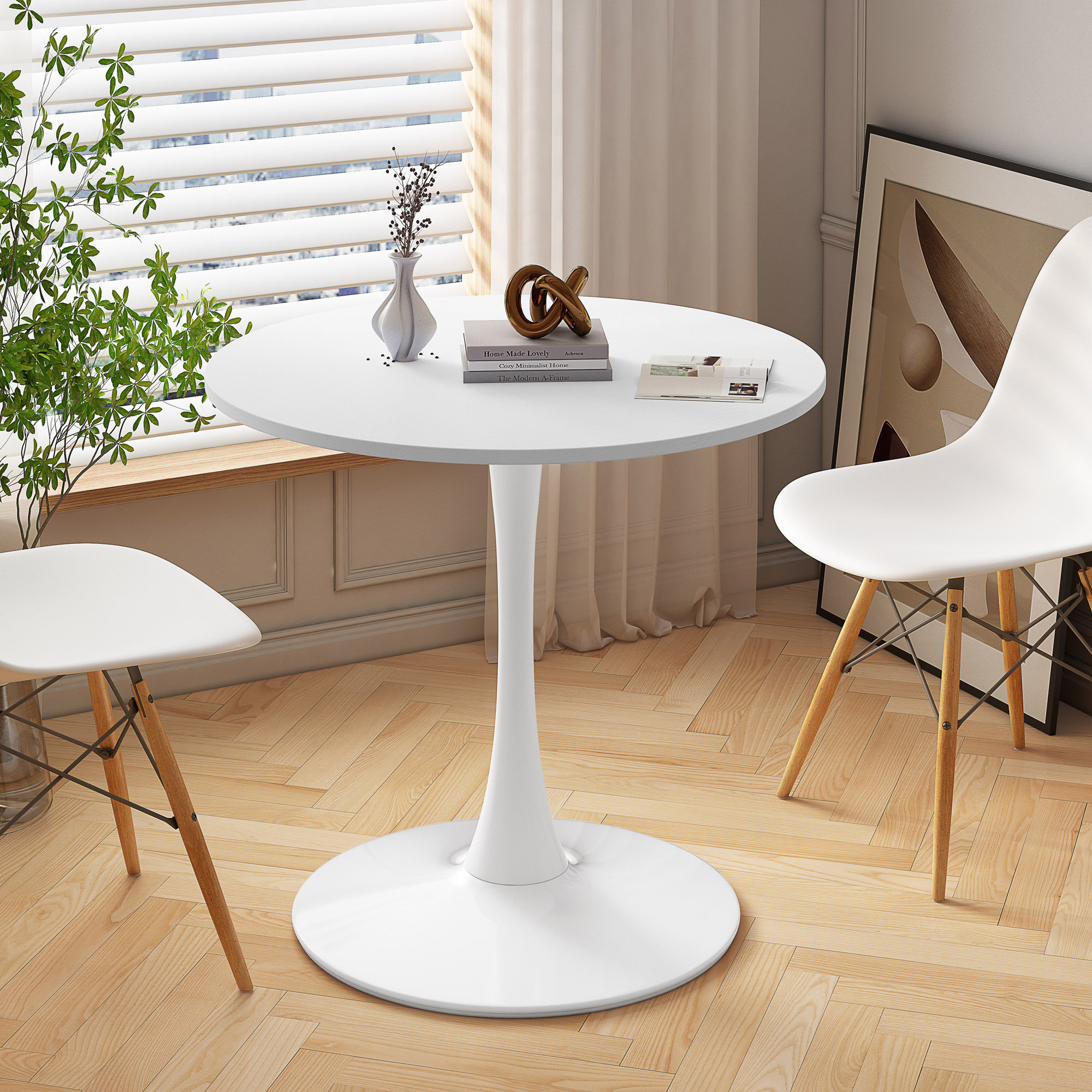 George Oliver 32"Modern Round Dining Table With Round MDF Table Top ...